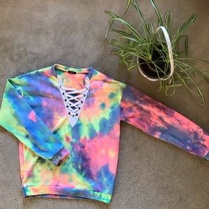 Rue21 Rainbow Tie-Dye Sweater: Jersey Design